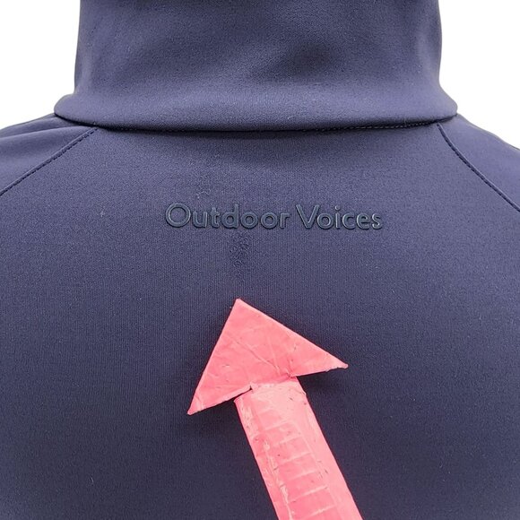 Outdoor Voices Womens Medium Jacket FrostKnit 1/4 Zip Pullover Dark Sky Navy - Picture 8 of 10